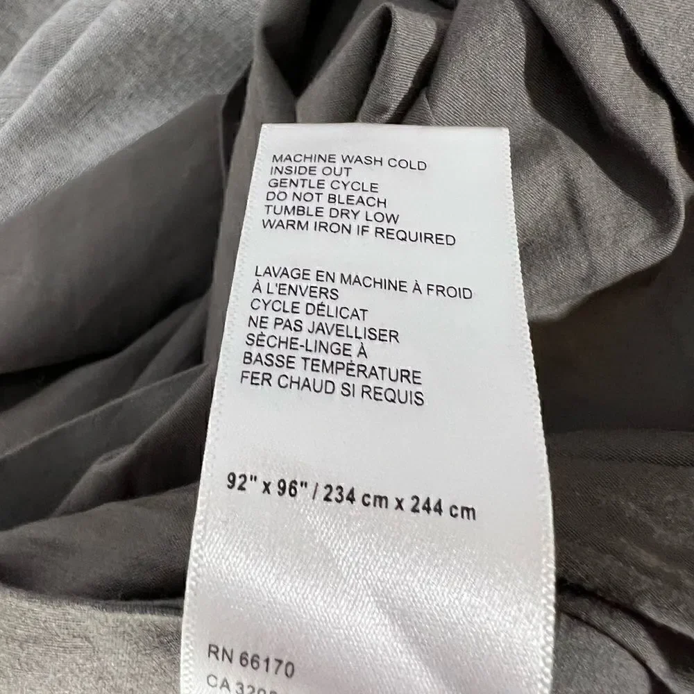 ANTHROPOLOGIE NATANI EMBROIDERED DUVET COVER IN LIGHT GREY NEW QUEEN